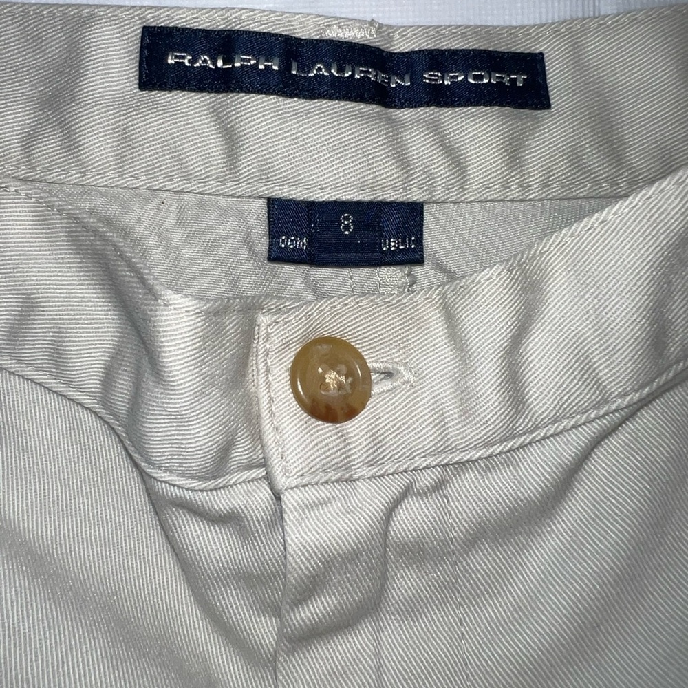 Vintage Y2K Ralph Lauren Sport Chino Sport Shorts EUC Ultra High Waist Khaki - Picture 4 of 8